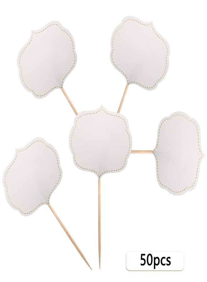 BLUETOP BLUE TOP 50 Pieces Cupcake Picks Blank Toothpick Flags Cake Toppers Cheese Markers Buffet Labels for Charcuterie Board Food Tags Toothpick Signs,Wedding,Birthday Party and Dinner Decorations Supplies. - Image 3