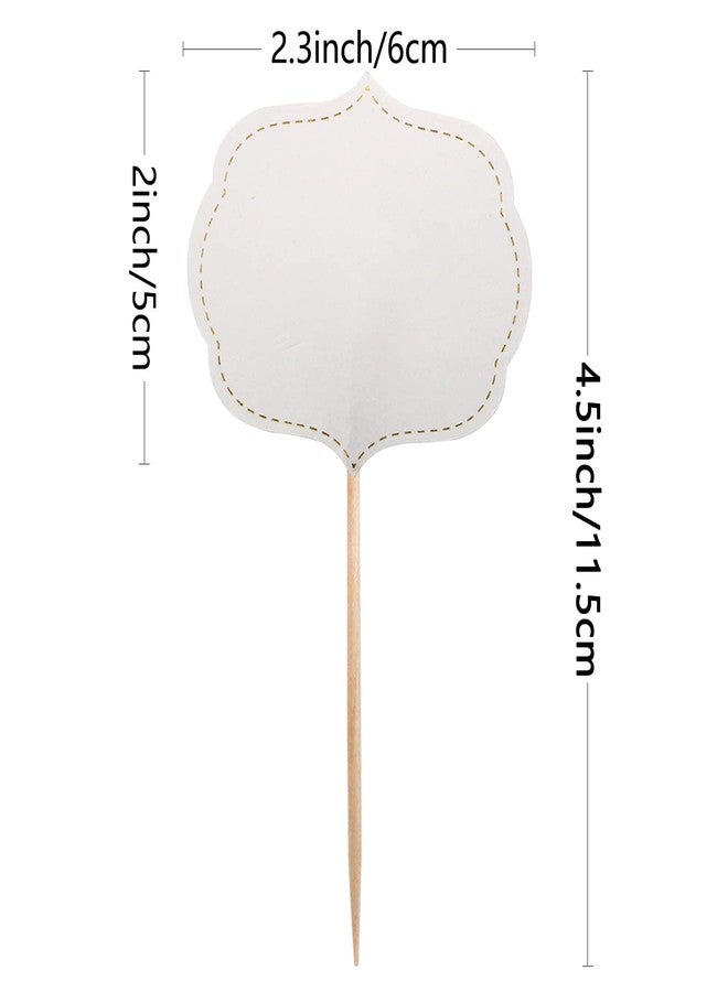 BLUETOP BLUE TOP 50 Pieces Cupcake Picks Blank Toothpick Flags Cake Toppers Cheese Markers Buffet Labels for Charcuterie Board Food Tags Toothpick Signs,Wedding,Birthday Party and Dinner Decorations Supplies. - Image 2