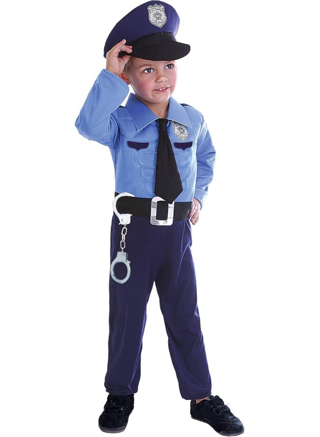 Ciao Poliziotto Baby Police Costume for Kids 4-6 Years | Toddler Policeman Fancy Dress Outfit with Hat & Accessories | Role Play & Halloween Dress Up for Boys & Girls - Image 1