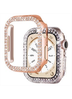NewWays 2-Pack Bling Compatible for Apple Watch Cases 40mm SE 2022 Series 6 5 4, Protective Bumper for iWatch SE Series 4/5/6 (40mm, Rose Gold/Clear)  - Image 1