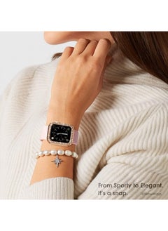 NewWays 2-Pack Bling Compatible for Apple Watch Cases 40mm SE 2022 Series 6 5 4, Protective Bumper for iWatch SE Series 4/5/6 (40mm, Rose Gold/Clear)  - Image 5