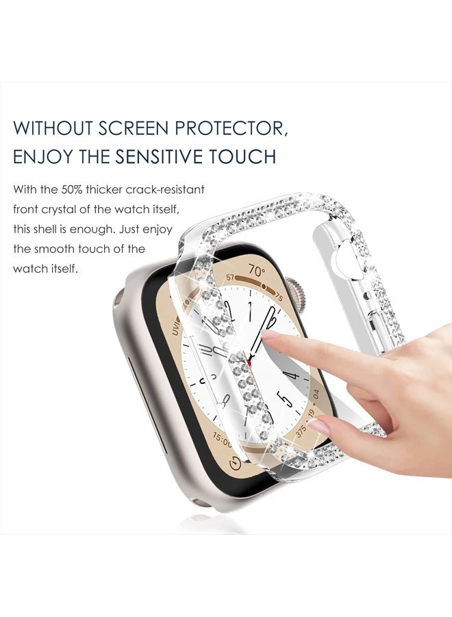 NewWays 2-Pack Bling Compatible for Apple Watch Cases 40mm SE 2022 Series 6 5 4, Protective Bumper for iWatch SE Series 4/5/6 (40mm, Rose Gold/Clear) - Image 4
