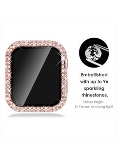 NewWays 2-Pack Bling Compatible for Apple Watch Cases 40mm SE 2022 Series 6 5 4, Protective Bumper for iWatch SE Series 4/5/6 (40mm, Rose Gold/Clear)  - Image 2