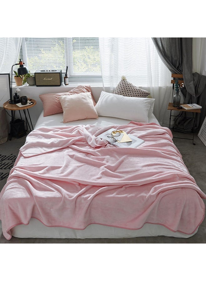 NIBEMINENT Soft Bed Blanket Comfortable Cotton Pink 120x200cm