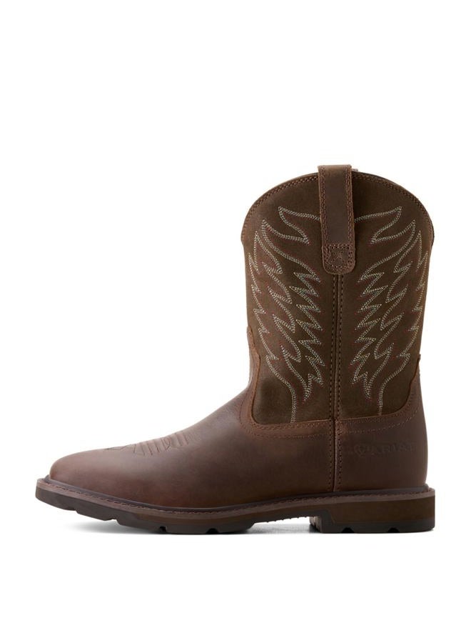 ARIAT أحذية العمل للرجال Groundbreaker ذات مقدمة مربعة واسعة، بني، 44.5 EU - Image 4