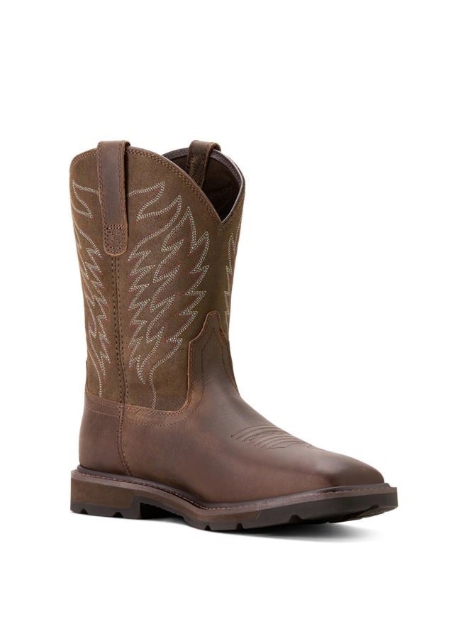 ARIAT أحذية العمل للرجال Groundbreaker ذات مقدمة مربعة واسعة، بني، 44.5 EU - Image 5