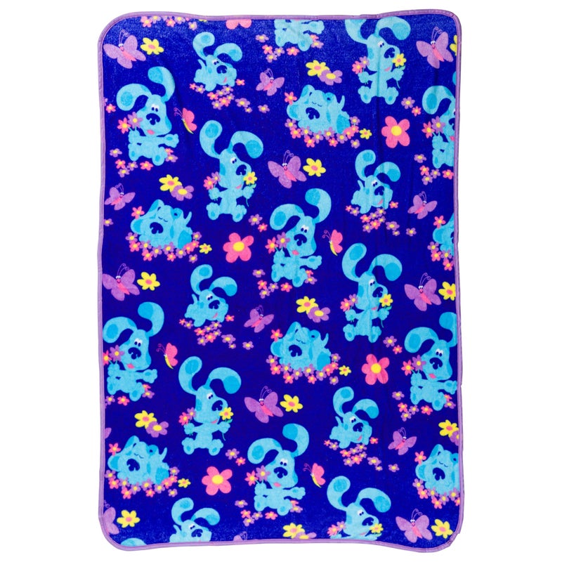 Silver Buffalo Blues Clues Flowers and Butterflies 45 x 60 Fleece Throw Soft and Cozy Blanket 180 GSM - Image 2