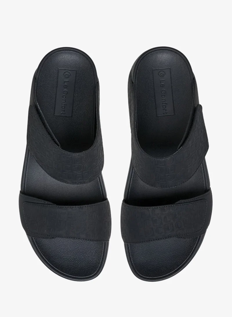 Le Confort Men Logo Embossed Slip-On Comfort Sandals