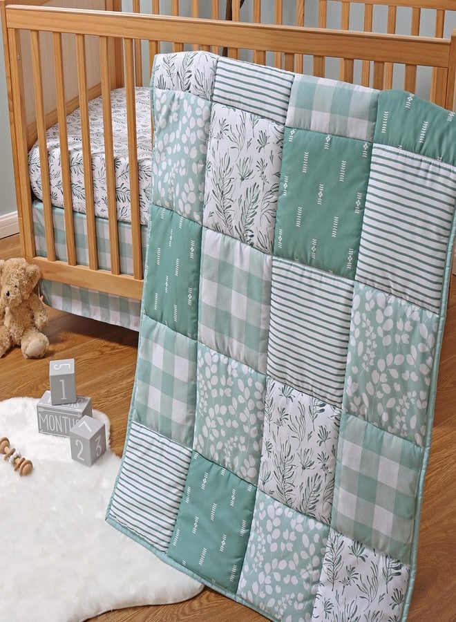The Peanut Shell The Peanutshell 3 Piece Baby Crib Bedding Set for Boys & Girls - Newborn, Infant & Toddler Nursery Bed Set Decor with Fitted Crib Sheet, Dust Ruffle, Comforter - Image 1