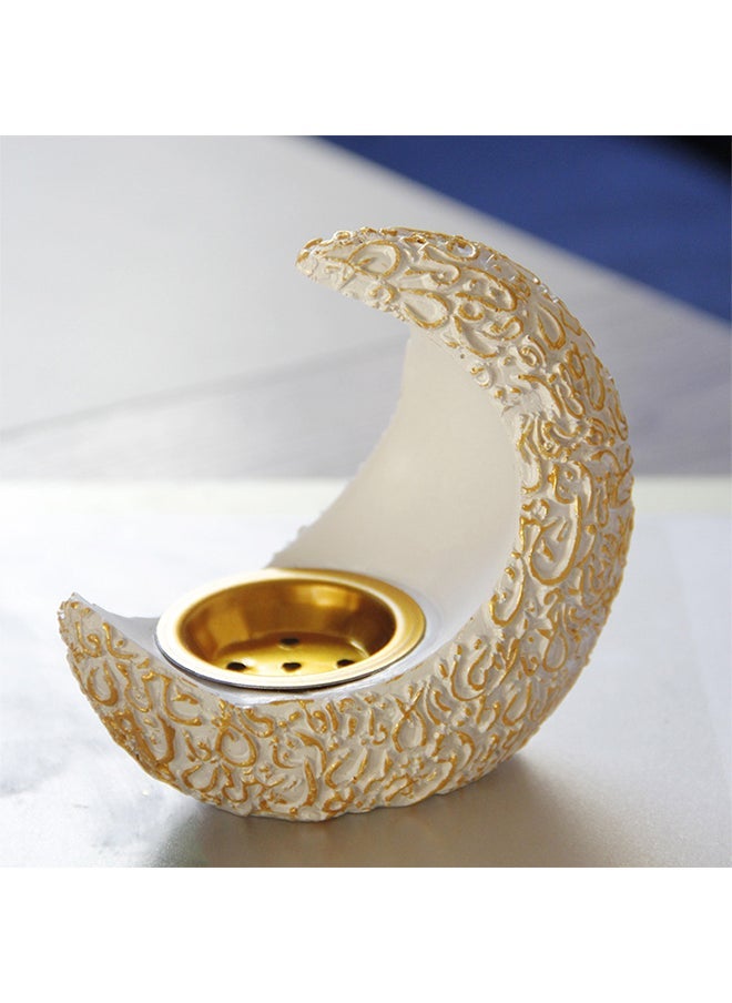 Hihonor Moon Shaped Incense Burner,Resin,Home Decor,Home/Holiday Spice Burner(White)  - Image 2