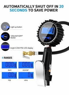 GROIC Digital Tire Inflator Deflator with Pressure Gauge 200 PSI Air Chuck and Compressor Accessories with Rubber Hose and Quick Connect Coupler for 0.1 Display Resolution,Automotive Supplies  - Image 3