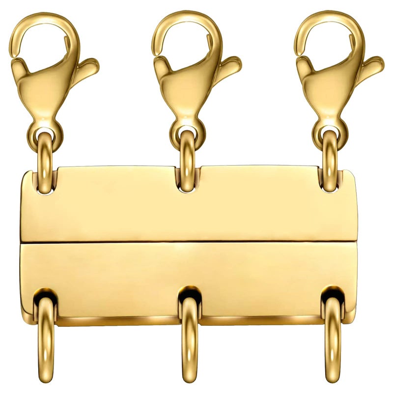 OHINGLT Layered Necklace Clasp 18K Gold and Silver Necklace Separator for Layering, Multiple Necklace Clasps and Closures for Women - Image 1