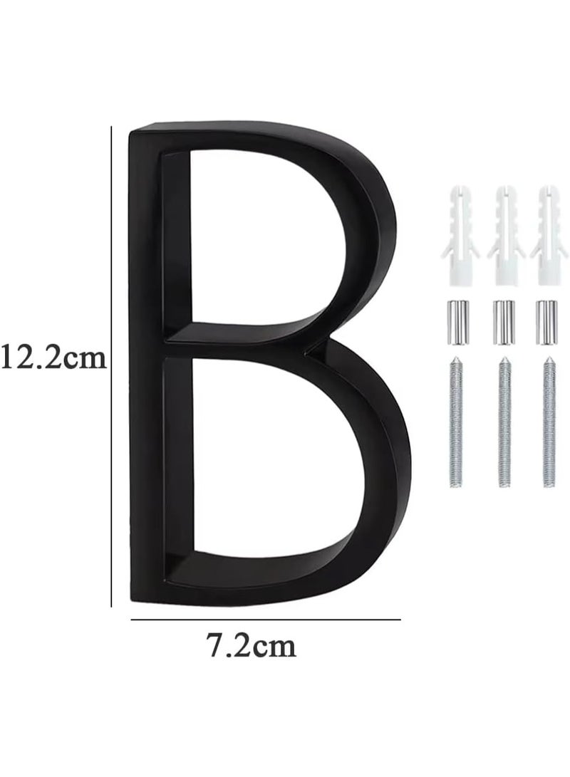 VITION Floating House Number 5 Inch, Metal Anti-Rust Outdoor Home Address Plate with Nail Kits for Door Garden Mailbox Decor Signage (Alphabet B, Black) - Image 2