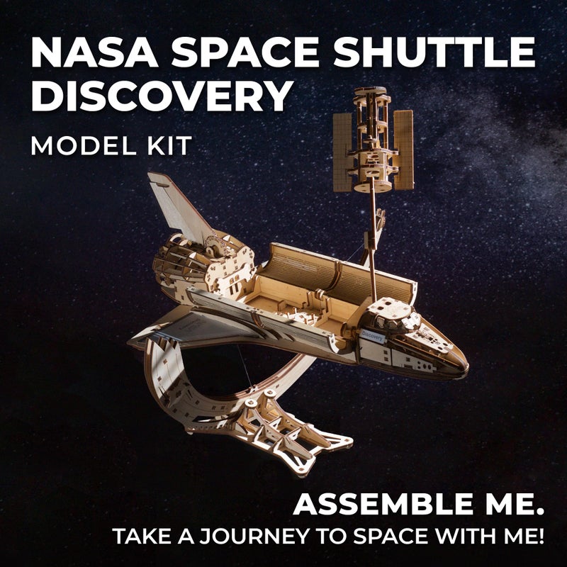 UGEARS NASA Space Shuttle Discovery - Wooden Models to Build for Adults - Space Shuttle Model Kit - Mechanical 3D Puzzle Wooden Model Kit for Adults - Spacecraft Model with Detailed Features - Image 5