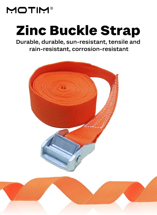 6 Pcs Cargo Tie Down Straps - 3 M, Heavy Duty Cargo Lashing Ratchet Belt, Adjustable Zinc Alloy Buckle Tie-Down Straps for Load Securing Transportation Tie-Down and Moving