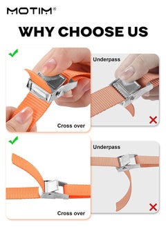 Motim 6 Pcs Tie Down Straps - 3 M, Heavy Duty Cargo Lashing Ratchet Belt, Adjustable Zinc Alloy Buckle Tie-Down Straps for Load Securing Transportation Tie-Down and Moving  - Image 4