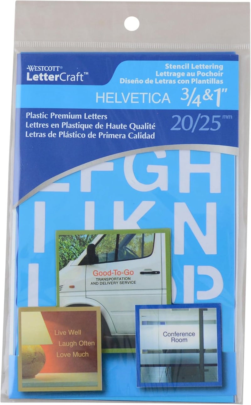 Westcott LetterCraft Stencil Helvetica Font 34Inch and 1Inch Characters SH13415844 - Image 2