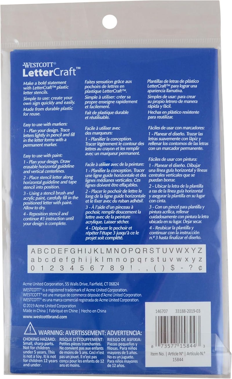 Westcott LetterCraft Stencil Helvetica Font 34Inch and 1Inch Characters SH13415844 - Image 3