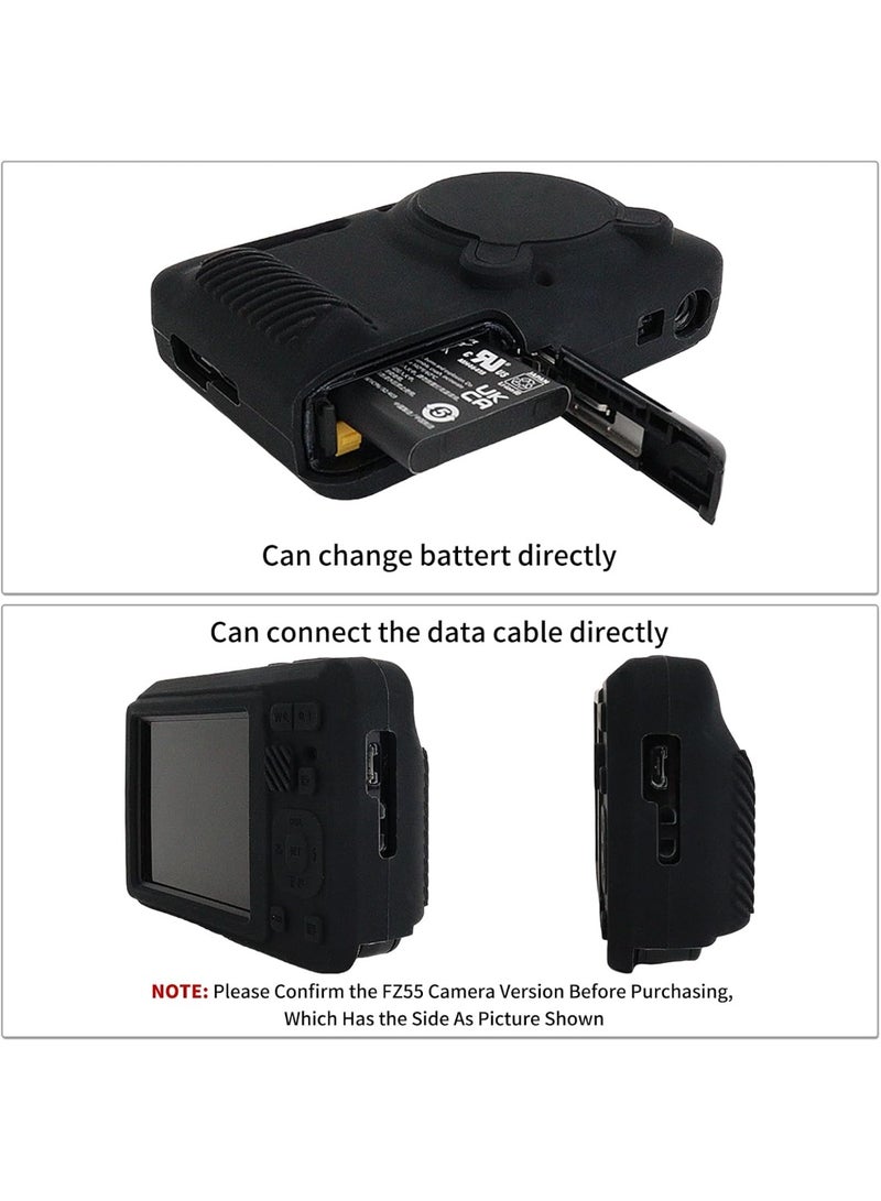 VKL Silicone Case for Kodak PIXPRO FZ55 Camera, Soft Silicone PIXPRO FZ55 Protective Cover - with Removable Lens Cover - Slim Fit & Anti-Scratch - Black - Image 4
