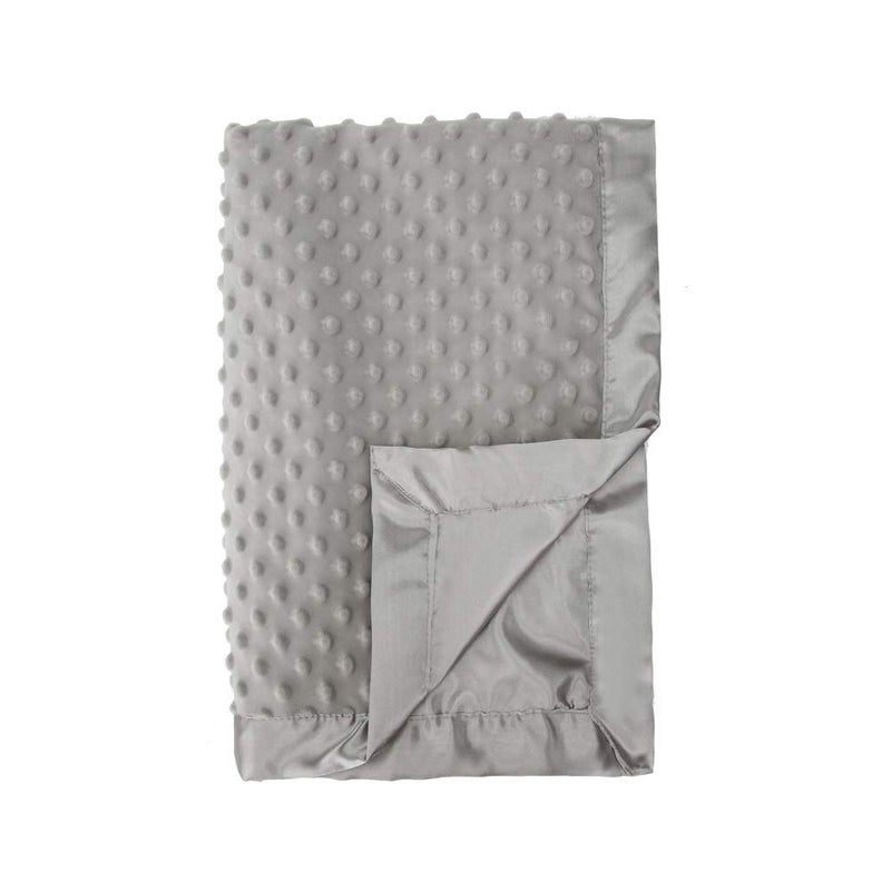 Pro Goleem Grey Baby Soft Minky Dot Blanket with Silky Satin Backing Baby Gifts for Girls and Boys Gray 30 x 40