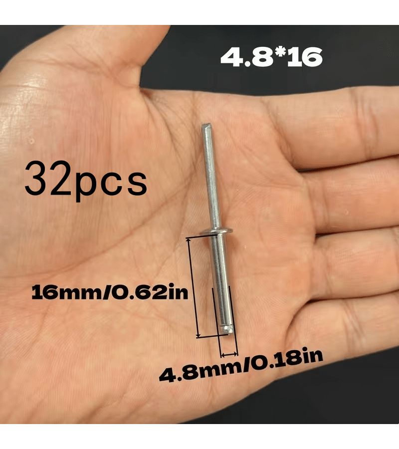 32pcs Round Head Blind Rivets 4.8x16mm Hollow Pull Core Rust Resistant Easy Install For Kitchen Bathroom Outdoor Furniture - Image 2