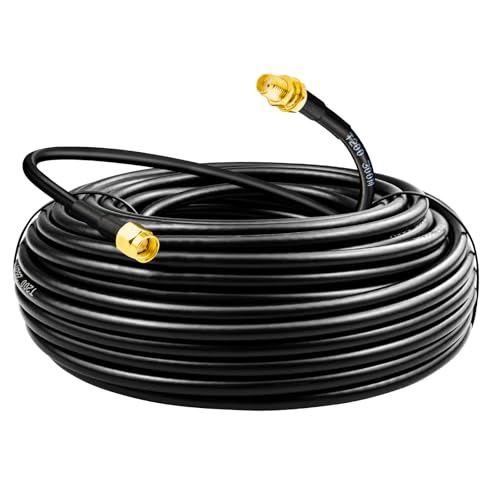 Boobrie SMA Coaxial Cable Upgraded 49.2Ft SMA Male to SMA Female Coax Cable LMR200 Equivalent SMA WiFi Extension Low Loss for WiFi Router, 3G 4G 5G LTE Antenna, Better Than RG58 - Image 1