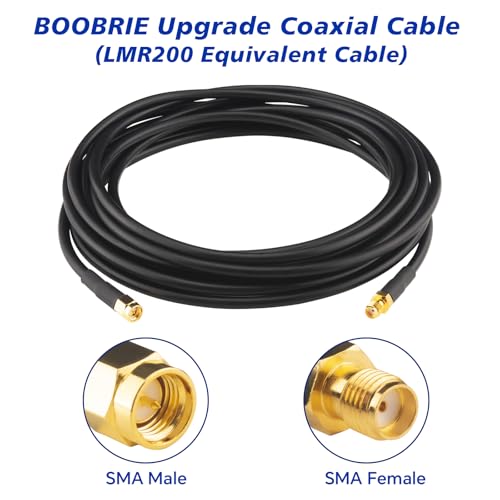 Boobrie SMA Coaxial Cable Upgraded 49.2Ft SMA Male to SMA Female Coax Cable LMR200 Equivalent SMA WiFi Extension Low Loss for WiFi Router, 3G 4G 5G LTE Antenna, Better Than RG58 - Image 2