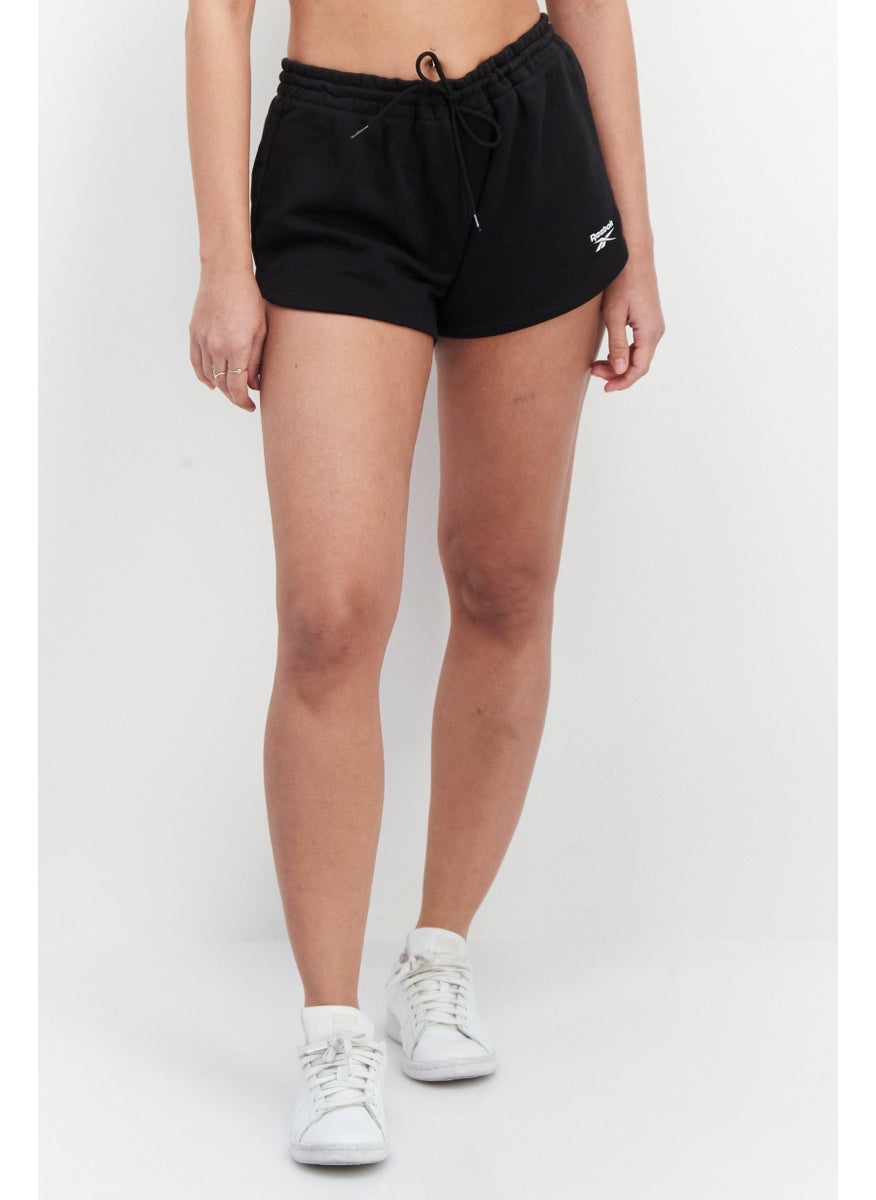 Reebok Women Sportswear Drawstring Brand Logo Short, Black  - Image 1