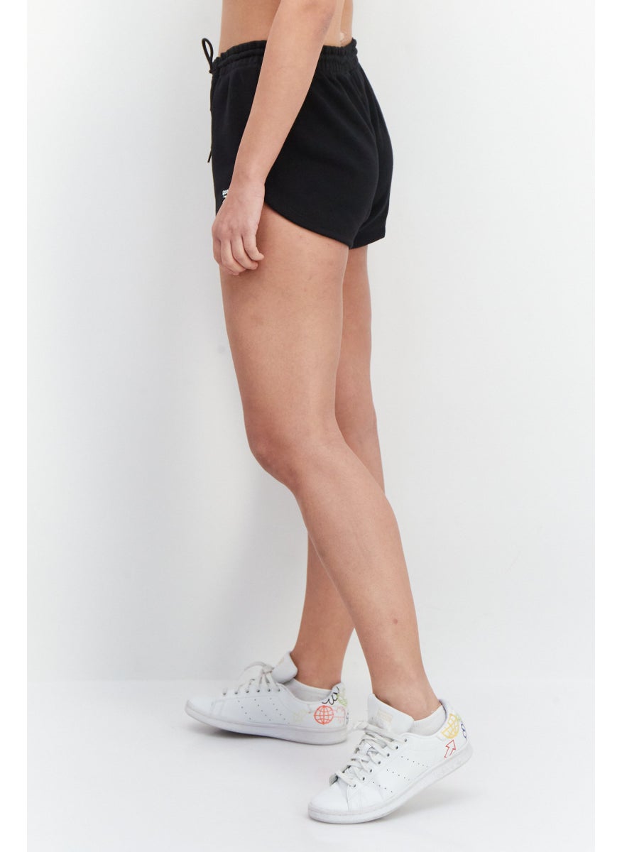 Reebok Women Sportswear Drawstring Brand Logo Short, Black  - Image 2
