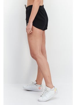Reebok Women Sportswear Drawstring Brand Logo Short, Black  - Image 2