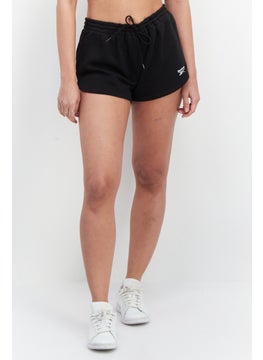 Reebok Women Sportswear Drawstring Brand Logo Short, Black  - Image 1
