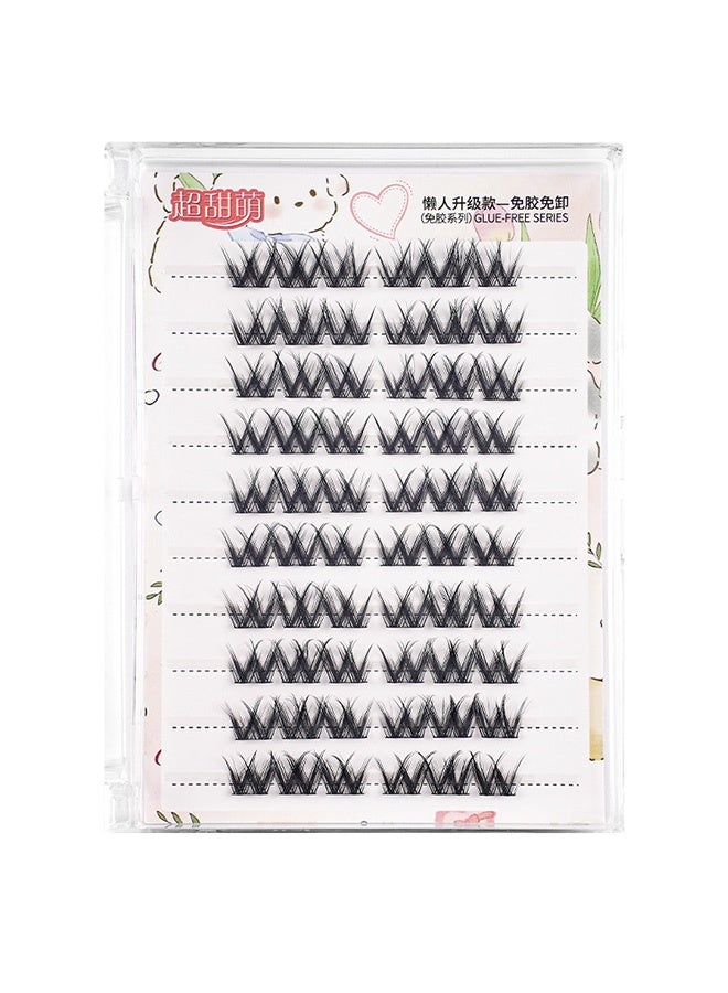 KSYN KO-KO رموش ذاتية اللصق، 60 قطعة مظهر طبيعي، لا حاجة للصمغ، رموش قابلة لإعادة الاستخدام، أسود، شعر اصطناعي، خصلات - Image 1