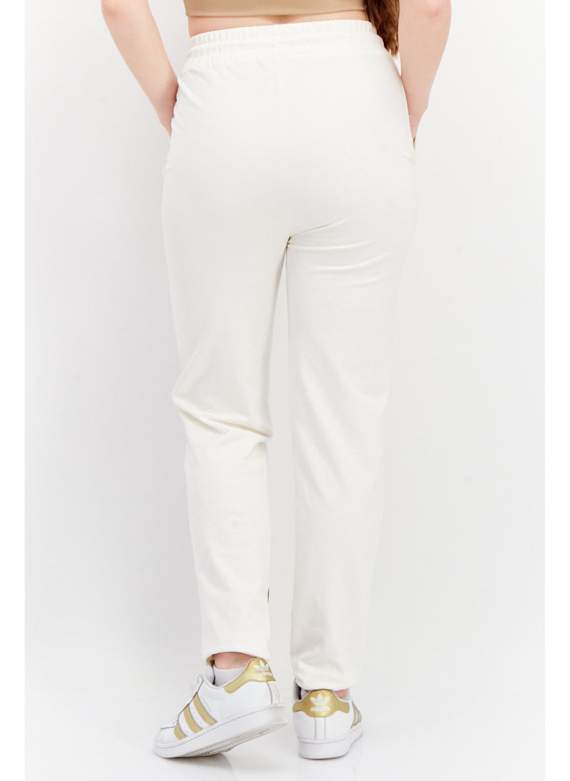 MICKEY MOUSE Women Drawstring Graphic Print Sweatpants, Off White - Image 5