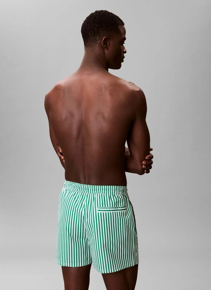 CALVIN KLEIN Short Drawstring Swim Shorts - CK Monogram