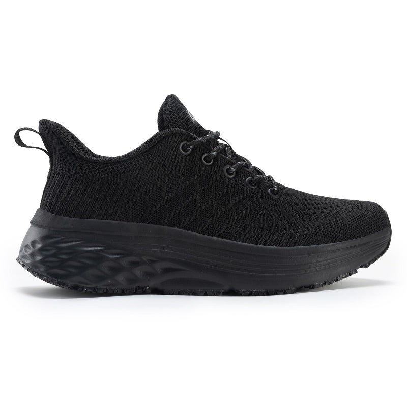 AVW Womens Non Slip Work Shoes Water Resistant Walking Sneakers Food Service Chef Kitchen Shoes Black - Image 3