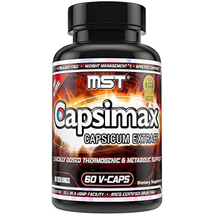 MST Capsimax Supplement 100mg V Capsules, 60 Servings Clinically Dosed Weight Management, Thermogenic, Appetite Control, Calorie Burning, Metabolic Health, Stimulant Free. BSCG Certified - Image 1