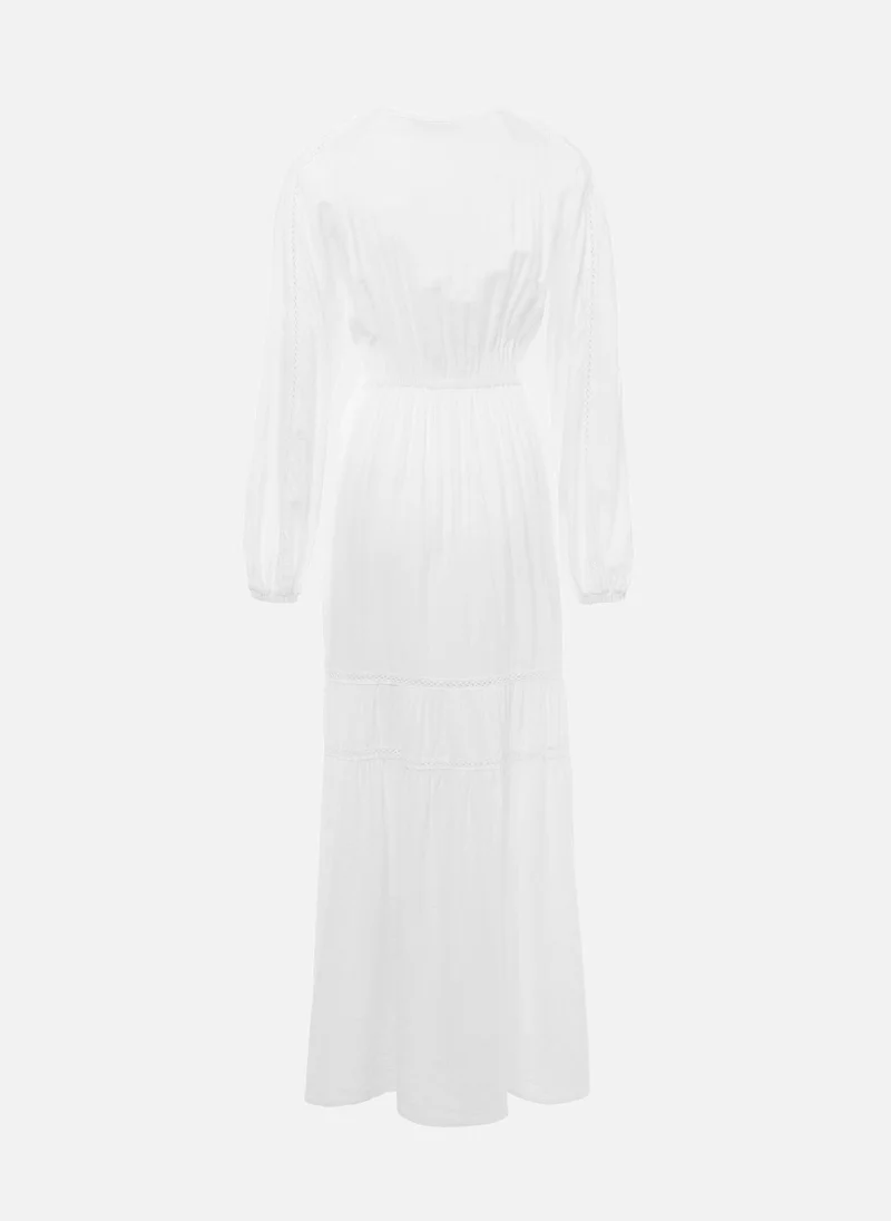 Lichi Voluminous maxi dress with collar ties