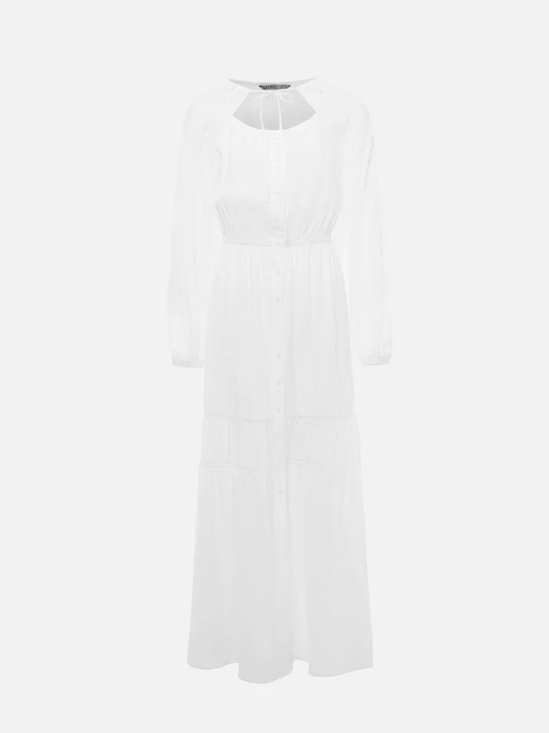Lichi Voluminous maxi dress with collar ties