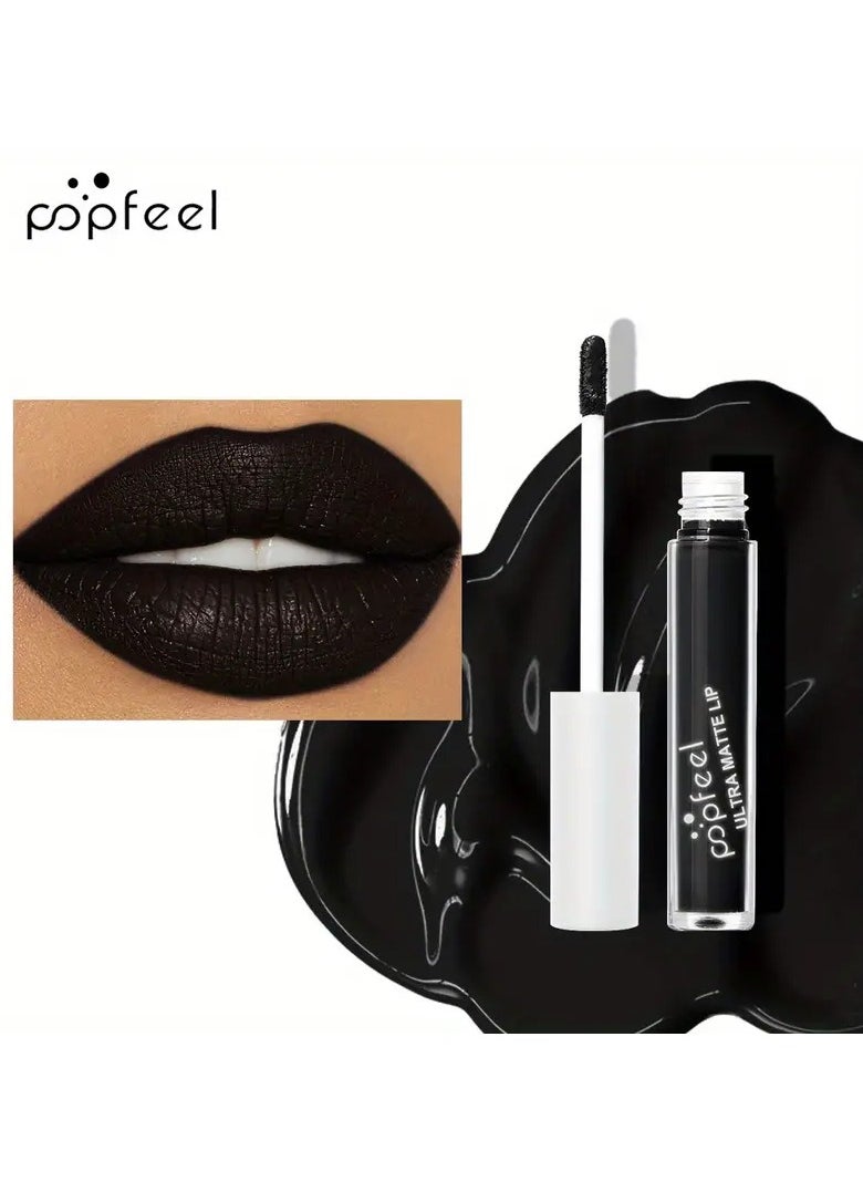 popfeel Non-stick Cup Matte Lip Gloss, Misty Lip Glaze, Non-fading Liquid Lipstick 8 Colors To Choose From Long Lasting High Pigmented Halloween Stage Makeup Valentine's Day Gifts #P301-6  - Image 1
