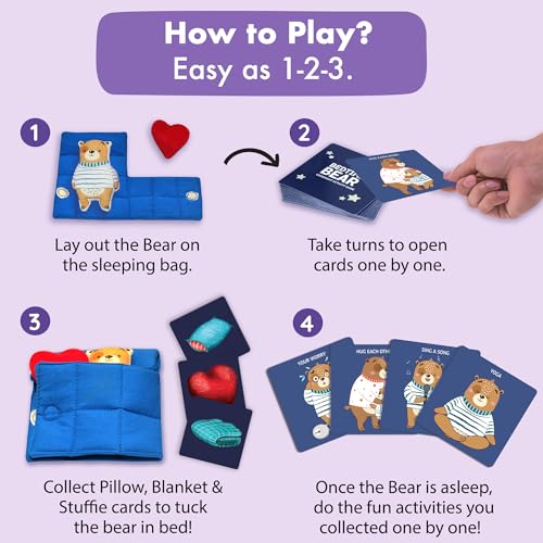 Chalk and Chuckles Bedtime Bear, Toddler & Kids Card Game for Sleep Routine, Bonding & Emotional Learning Toy, Birthday Gift for Boys & Girls Ages 3, 4, 5, 6+ - Image 4