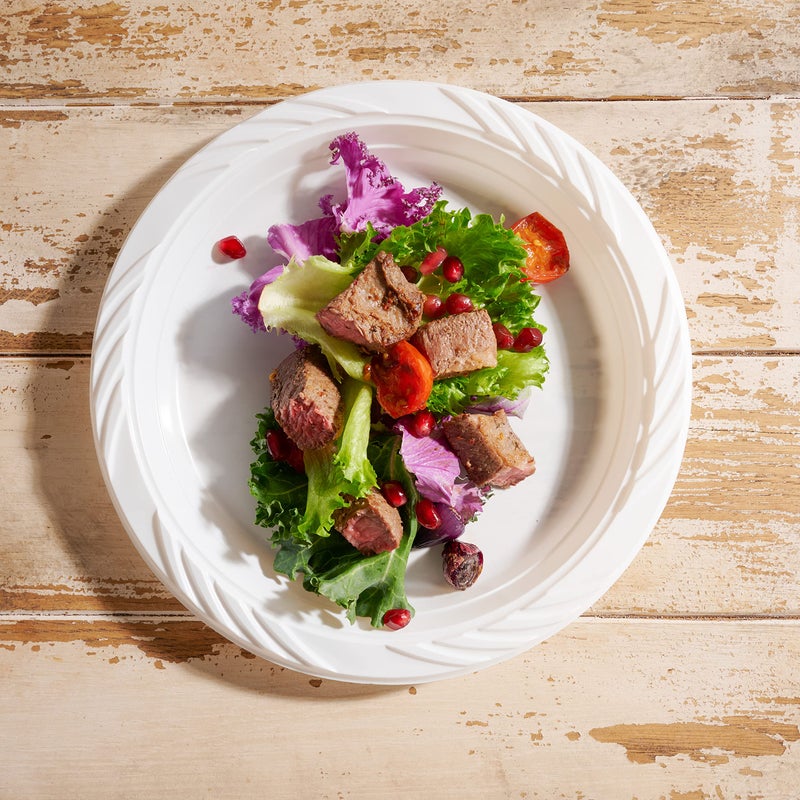 Munfix 9 Inch White Plastic Plates 200 Bulk Pack - Disposable Plates for BBQ Party Dinner Travel and Events  Microwavable Recyclable  Medium (MCP9200W) - Image 4