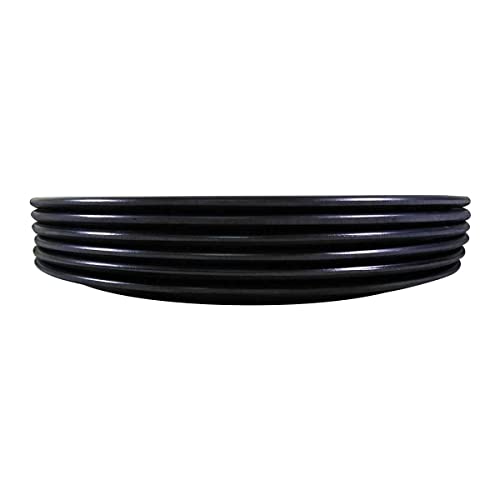 Everbuy® Melamine Dinner Plate DEEP 11" Round for Rice & CURRIES (Set of 6) (Size-28cm(L),28cm(W),4(H))- Matt Black - Image 4