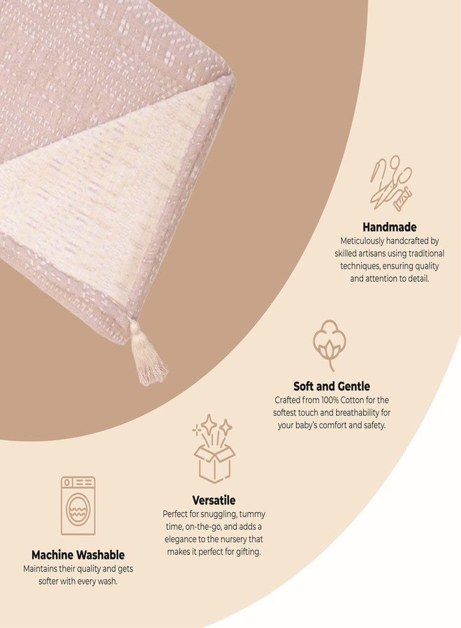 Crane Baby Bohemian Dream Blanket, Soft Cotton Nursery and Stroller Blanket, 100% Cotton, 36" x 36" - Image 2