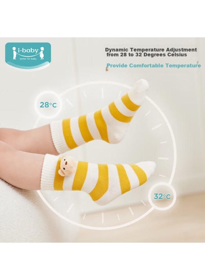 Ibaby / British Baby Children's Socks 3-6 Years Old Spring And Summer Baby Mid-length Tube Socks Comfortable And Breathable Seamless Socks 2 Pairs Pack - Image 1