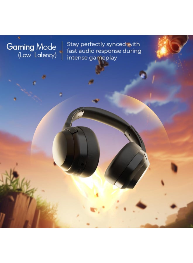 ZEBRONICS Renewed - ZEBRONICS Duke Plus Wireless Headphones - 2026 Upgrade, Bluetooth 5.4, 70hrs Playback, 40mm Drivers, Gaming Mode, ENC, Dual Pairing, Rapid Charge, AUX, Black - Image 5