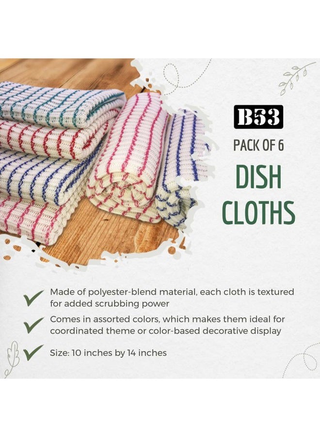 B53 6-Pack Textured Multicolored Dish Cloths Kitchen Towels for Washing, Dusting, and Household Cleaning - Image 2