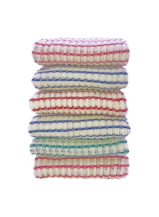 B53 6-Pack Textured Multicolored Dish Cloths Kitchen Towels for Washing, Dusting, and Household Cleaning - Image 1