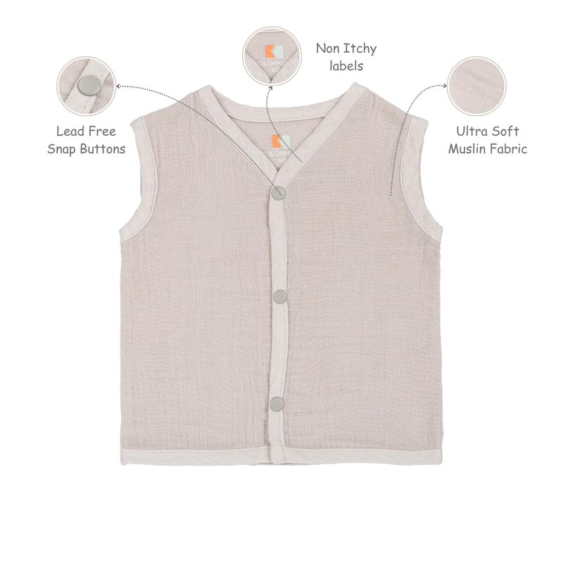 Kolorkode Muslin Jabla for Newborn Baby boy and Baby Girl. 100% Organic Cotton. Pack of 3. Multicolor. White Grey Pink Jabla (Multicolor, New Born) - Image 5