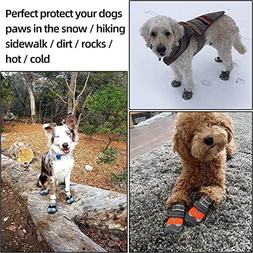KUTKUT Dog Boots for Hardwood Floor | Pack of 4 Breathable Dustproof Shoes | Booties With Reflective Anti-Slip Sole | Outdoor Paw Protector With Rubber Soles for Hiking & Running (Size: 6) - Image 3