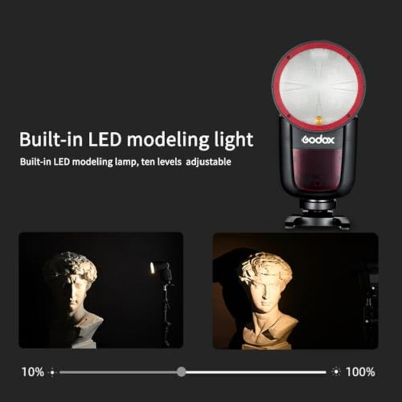 V1-S Flash Speedlite for Sony, 1 unit, professional photographers, magnesium alloy body, 76Ws power with 1/8000 HSS, black, 2.4G X wireless TTL and 1.5s recycle time - Image 5